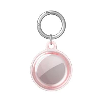 Afbeelding van ISKIP Waterdichte Hoes voor Apple AirTag, 360 Bescherming, Volledige Dekking, Beschermhoes met Sleutelhanger AirTag (Transparant Rose)