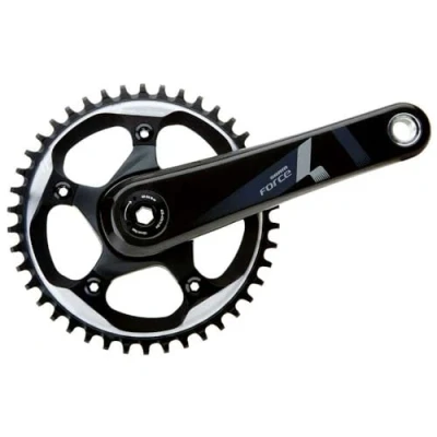 Afbeelding van Sram Road Crankstel Force 1 X Sync gatcirkel 130 zonder GXP binnenlager zwengel en garnituren, zwart, 175 mm/52T