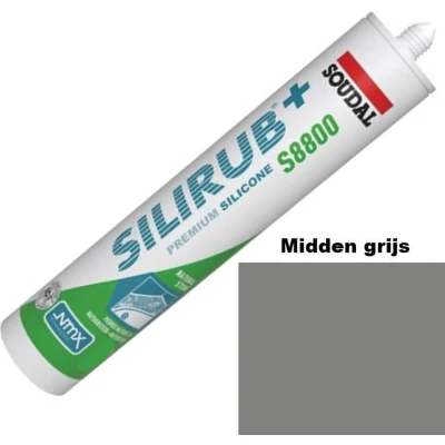 Afbeelding van Soudal Silirub+ S8800 Natuursteen Siliconenkit Middengrijs 300 ml 120991