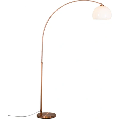 Afbeelding van QAZQA Moderne booglamp koper met witte kap Arc Basic