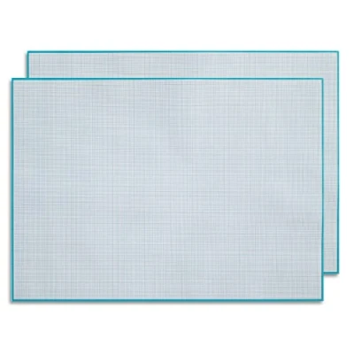 Afbeelding van dv_1201, set van 2 millimeterpapier, bureauonderlegger om te beschrijven en schetsen, af scheuren, wiskundig papier, kantoor school, DIN A2, groot, blauw, offset 90 g/m², 40 vellen