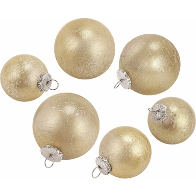 Afbeelding van LOBERON Kerstballen set van 6 Demerique goudkleurig