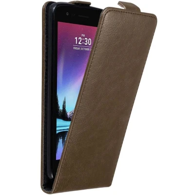 Afbeelding van Cadorabo Hoesje geschikt voor LG K4 2017 in KOFFIE BRUIN Beschermhoes Flip Case Cover magnetische sluiting
