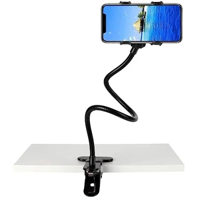 Afbeelding van mobiele telefoonhouder zwanenhals, universele van ijzer met 360 graden rotatie, clip, flexibele lange arm instelbaar, ijzeren lazy standaard voor smartphone bed, bureau, auto