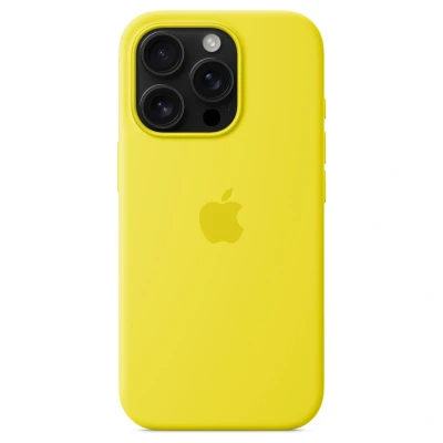 Afbeelding van Origineel Apple iPhone 16 Pro MagSafe Hoesje Siliconen en TPU (zacht) Softcase/Backcover Geel Telefoonhoesje