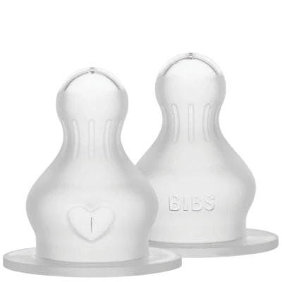 Afbeelding van BIBS Flesspeen Rond Medium Flow 2 Pack Silicone
