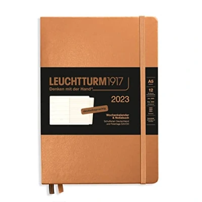 Afbeelding van LEUCHTTURM1917 365678 weekkalender &amp; notitieboek medium (A5) 2023, 12 maanden, koper, Duits