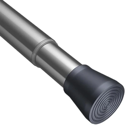 Afbeelding van 2 stuks spanstang douchegordijnstang curtain rod no drill, gordijnroede veerbelaste spanstangen, verstelbare rod, uitschuifbare kledingstang voor kleding (zilver, 75 160 cm, diameter 25 mm)