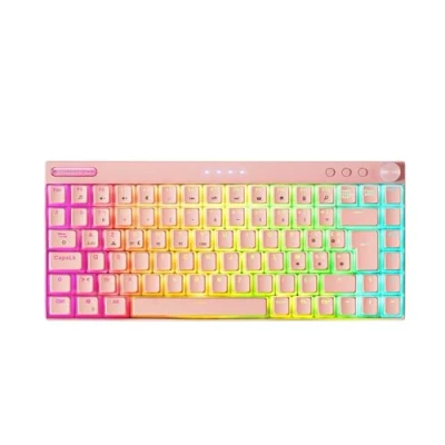 Afbeelding van Mars Gaming MKCLOUD, Wireless Mechanisch Toetsenbord RGB Roze, Ultra compact 75%, Switch Outemu SQ PRO Red, Taal Frans