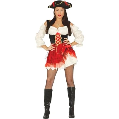 Afbeelding van Fiestas Guirca Volwassenkostuum Red Pirate Women maat L (42 44)