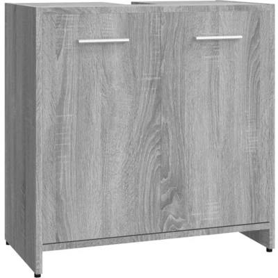 Afbeelding van vidaXL Badkamerkast 60x33x60 cm bewerkt hout grijs sonoma eikenkleurig