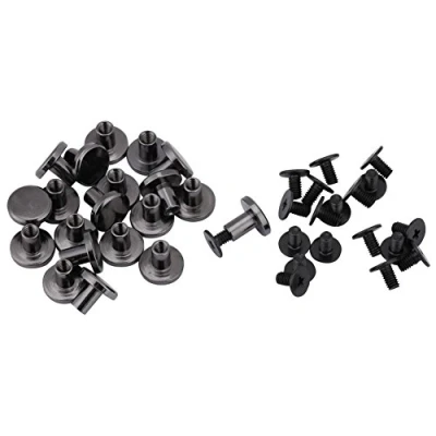 Afbeelding van Hilitand 20/sets klinknagels van messing, platte kop + schroeven voor bagage, leer, handwerk, 5 mm, 8 riem, accessoires, mm