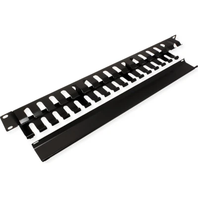 Afbeelding van VALUE 19&quot; Frontplaat 1 HE met rangeerkanaal 40 x mm, zwart