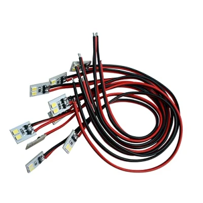 Afbeelding van 10 stuks LED huisverlichting 10x10mm wit met kabel 20cm warm koud (5 8V, wit)