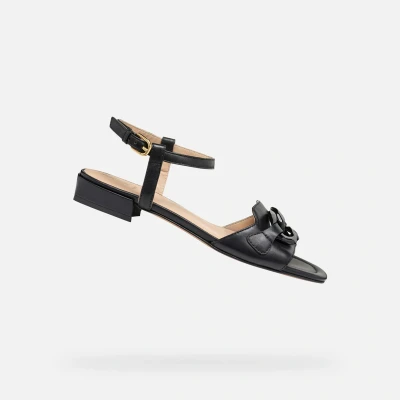 Afbeelding van Geox D NEW Eraklia 15 Sandalen, Dames, Maat: 37.5, Black Leer