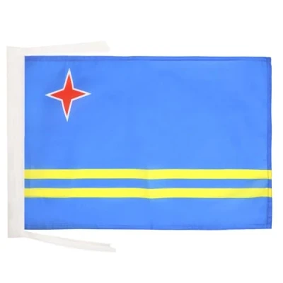Afbeelding van Aruba Vlag 45x30 cm koorden Arubaanse SMALL vlaggen 30 x 45 Banner 18x12 in Hoge kwaliteit AZ FLAG