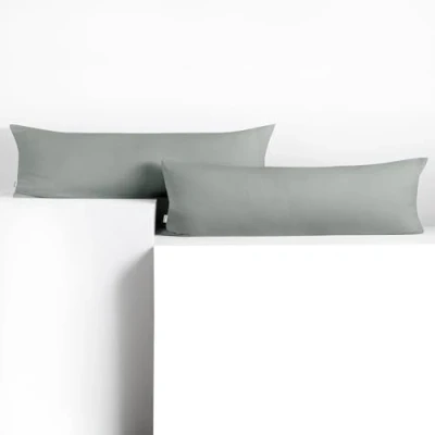 Afbeelding van DecoKing 2 kussenslopen 40 x 145 cm, jerseykatoen, rits, amber staal
