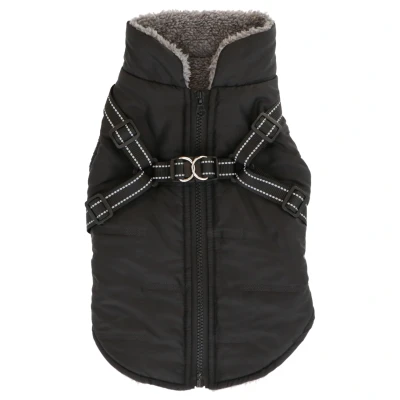 Afbeelding van Adori Jas Freddie Zwart Hondenkleding 45 cm Met Tuig