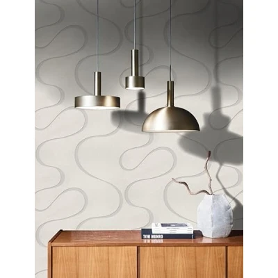 Afbeelding van Parel behang, beige golf lijnen, rondingen, krullen Ideaal voor woonkamers Colani Visions Made in Germany 10,05m X 0,70m 53339