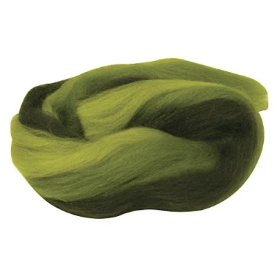 Afbeelding van Rayher Hobby 5366400 Merino kamband multicolor, groene tinten, 50 g in lint, fijn, 21 mic, viltwol, merinowol, kam, 100% schapenwol om te vilten