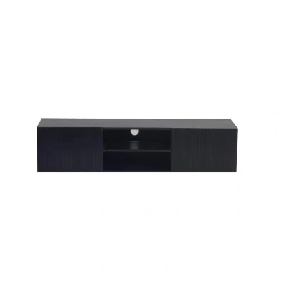 Afbeelding van Giga Meubel Zwevend Tv Zwart Mangohout 150x40x50cm Kast Roman