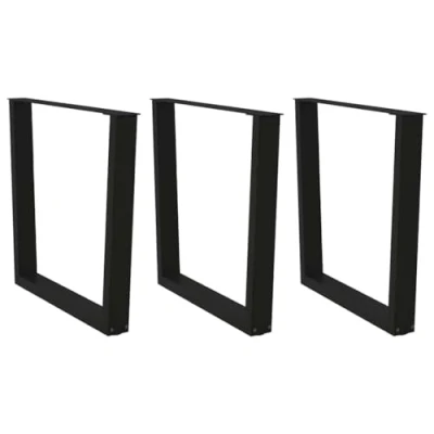 Afbeelding van vidaXL Eettafelpoten 3 st V vormig 80x(72 73,3) cm staal zwart