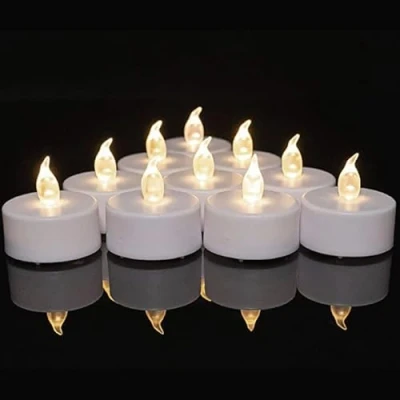 Afbeelding van Biyanuo Led theelichtjes, 24 stuks, vlamloze batterijkaarsen, realistische en heldere knipperende extra lange batterij 200+ uur voor bruiloft, festival, feesten, woondecoratie (warm wit)
