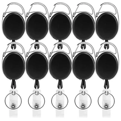 Afbeelding van Kesote Intrekbare Badge Houder Metalen Reel Clip Key voor ID kaarthouders (Pack van 10)