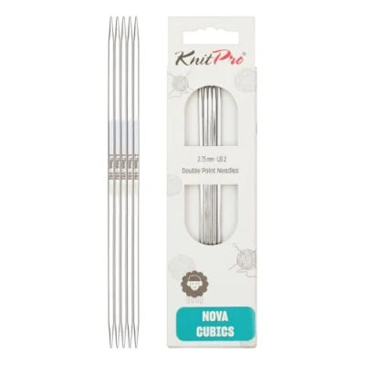 Afbeelding van KnitPro 15 cm x 2,75 mm Nova Cubics dubbelpuntige naalden, glanzend messing