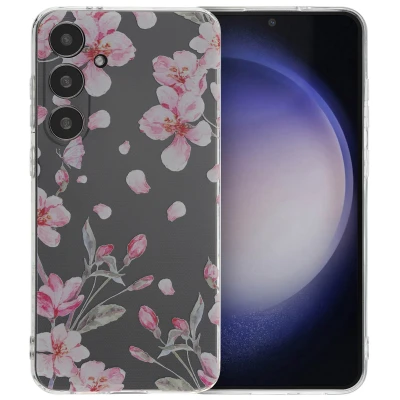 Afbeelding van Samsung Galaxy S24 Plus Hoesje Siliconen en TPU (zacht) iMoshion Softcase/Backcover Blossom Watercolor Telefoonhoesje