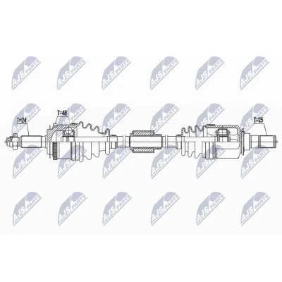 Afbeelding van NTY NPW HY 547 Aandrijfas Vooras rechts HYUNDAI: i10 I