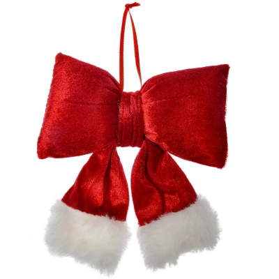 Afbeelding van Clayre &amp; Eef Kersthanger Strik 15x3x17 cm Rood Synthetisch