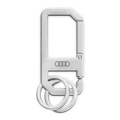 Afbeelding van Audi 3182400500 Sleutelhanger Karabijnhaak Metaal Hanger Sleutelring Ringen Logo, zilver, Eén maat, modern