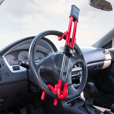 Afbeelding van AutoStyle Universeel anti diefstal stuurwielslot &#039;Heavy Duty&#039; Rood