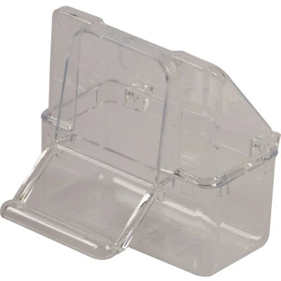 Afbeelding van Duvoplus Vogelnest Vogel Eetpot Met Haakjes 7x4x8cm Transparant 1st