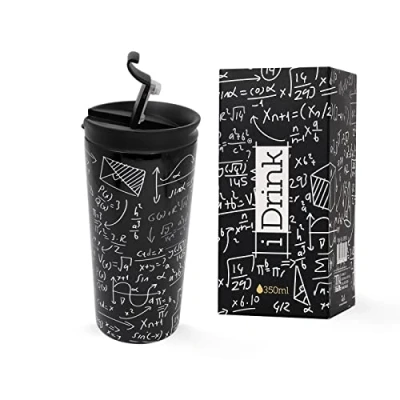 Afbeelding van Thermische Beker met Deksel iTotal Mathematics Dubbele muur Zwart Roestvrij staal 350 ml