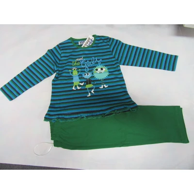 Afbeelding van wiplala , jen&amp; james pyjama katoen groen blauw, 3 jaar 98