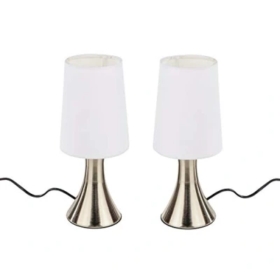 Afbeelding van Spetebo set van 2 bedlampjes met aanraakfunctie, kleur: wit, touch lamp, stuks