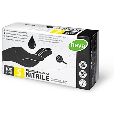 Afbeelding van Heva Nitril Wegwerp Handschoenen Ongepoederd S 100 Stuks Zwart