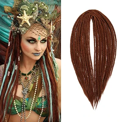 Afbeelding van Dsoar 20 Inch 10 Strengen/Pak Synthetische Double Ended Dreadlocks Extensions Dunne 0,6 cm Gehaakte Gevlochten Haar Zachte Reggae Hiphop Hippie Stijl