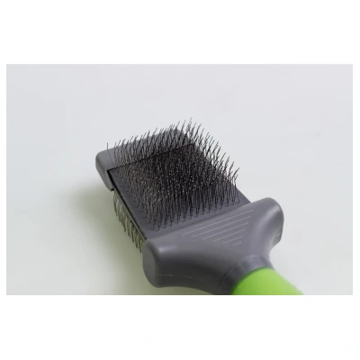 Afbeelding van Moser Premium Slicker Borstel Hondenvachtborstel Groen Grijs