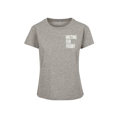 Afbeelding van Mister TEE Waiting FOR Friday BOX Tshirt print, Dames, Maat: XS, Heather grey
