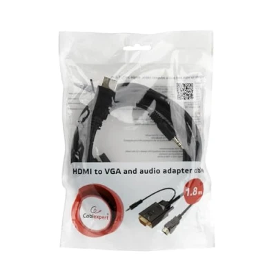 Afbeelding van Gembird A HDMI VGA 03 10 + 3.5mm Zwart kabeladapter/verloopstukje