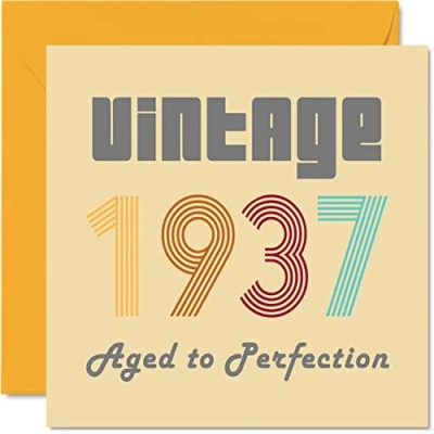 Afbeelding van 86e verjaardagskaarten voor mannen en vrouwen vintage 1937 verouderd tot perfectie 86 verjaardagskaart grappig haar hem, 145 mm x beste vriend overgrootvader oma oppas Nanny Nan