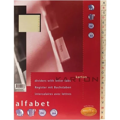 Afbeelding van Tabbladen Multo A4 23 rings 24 delig A Z karton chamois