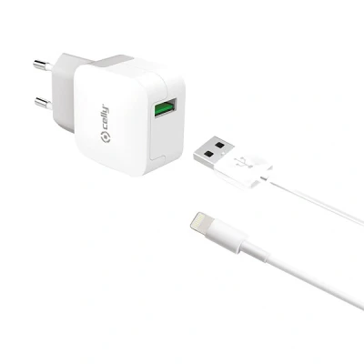Afbeelding van Celly Telefoonlader 2.4A USB Lightning Apple Turbo