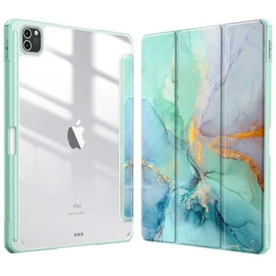 Afbeelding van Fintie Hoes voor iPad Pro 11 2021 (3e Generatie) [Ingebouwde Penhouder] Schokbestendige Cover met Transparant Harde Schaal Terug Case 11&quot; 2021/2020 / 2018, (Z Smaragdgroen)
