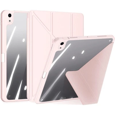 Afbeelding van Dux Ducis Hoes geschikt voor Apple iPad Air (2024) 11 Inch Magneet sluiting Auto Sleep/Wake functie Met Pencil houder Roze