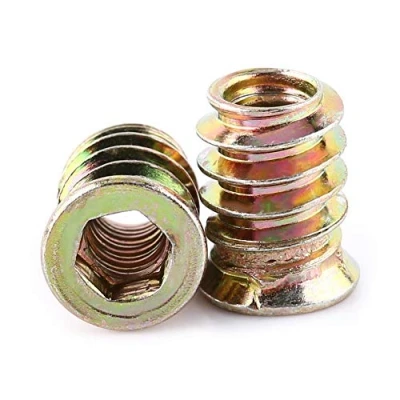Afbeelding van Gegalvaniseerde koolstofstalen binnenzeskantschroef, meubel zeskantmoer hout inzetmoeren M6 / M8 M10, volledige schroefdraad (M6 * 15 mm)