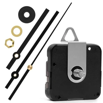 Afbeelding van QLOUNI Silent Quartz Movement, Maximale Dials of 10mm Dik, Totale Schachtlengte van 4/5 Inch, voor Wandklok met Hands DIY Klok Vervangingsonderdelen (Zwart)